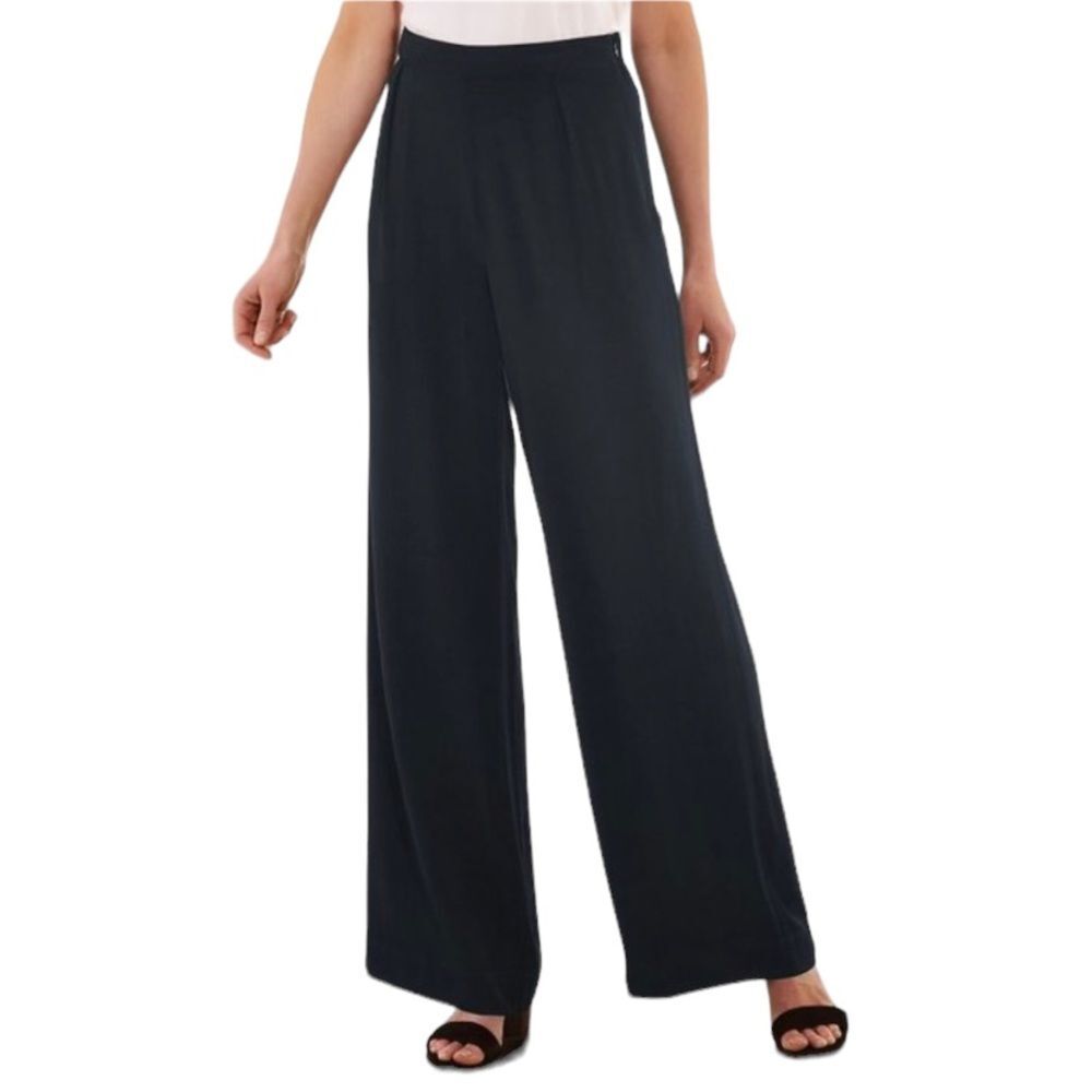 Soft Surroundings Casiani Wide Leg Full Length Pant Knit Side Zip